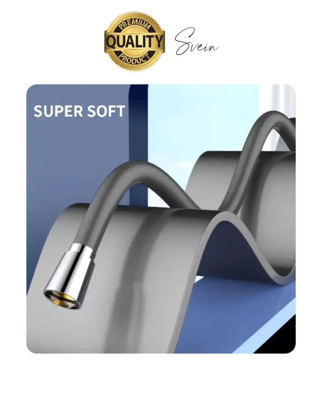 Premium 1,5 Metre Gri 360 Derece Dönebilen Kıvrılmayan Esnek Yumuşak Silikon Patlamaz Duş Hortumları