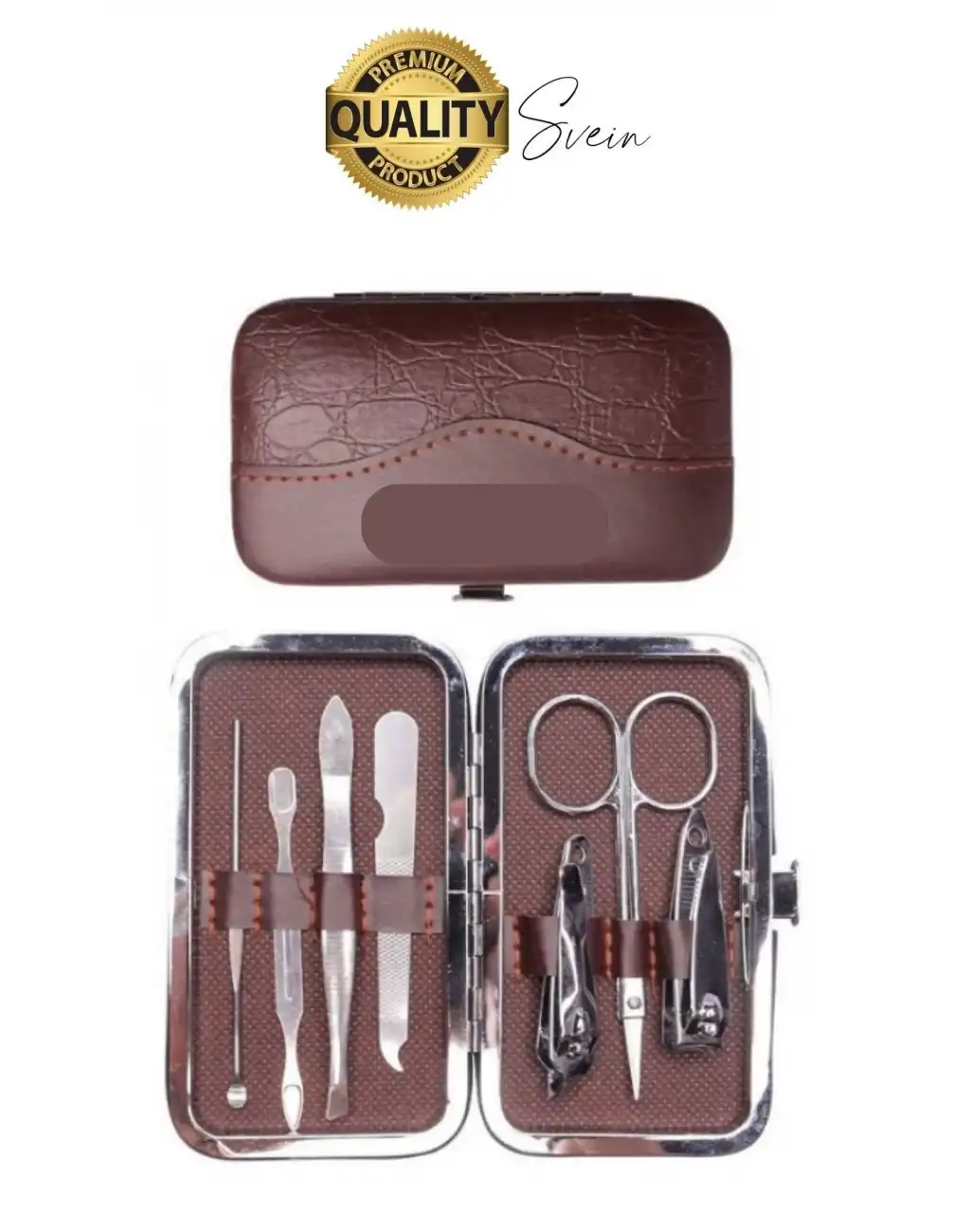 7 Parça Profesyonel Çantalı Paslanmaz Çelik Manikür Pedikür Tırnak Eti Makası Törpü Seti Kuaför