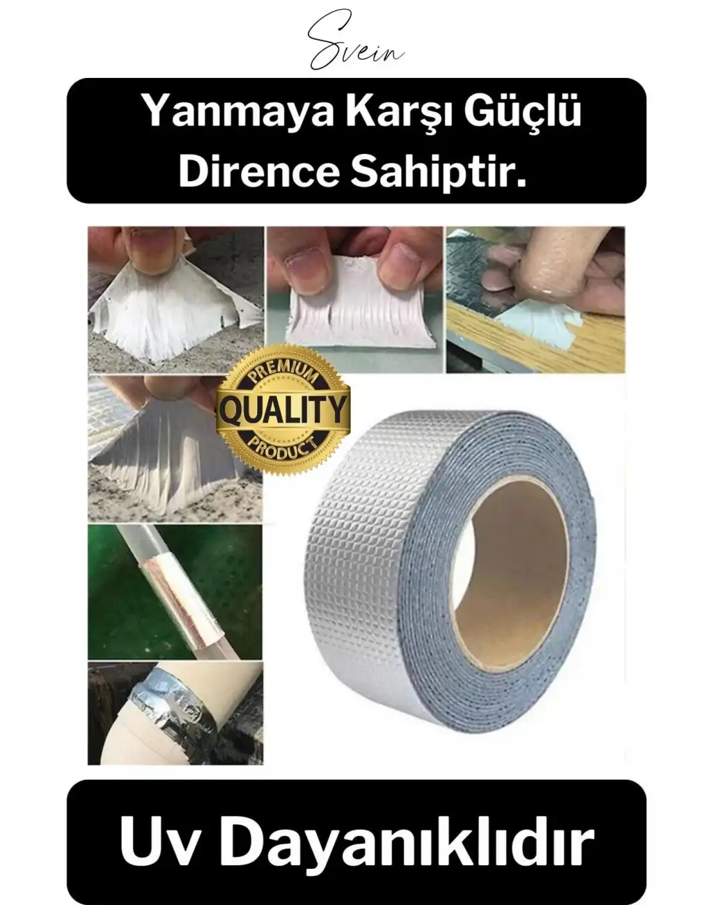 72 mm x 2 mt Su Geçirmez Sızdırmaz Çatı Boru Dayanıklı Çamur Sakız Bant Alüminyum Tamir Bandı