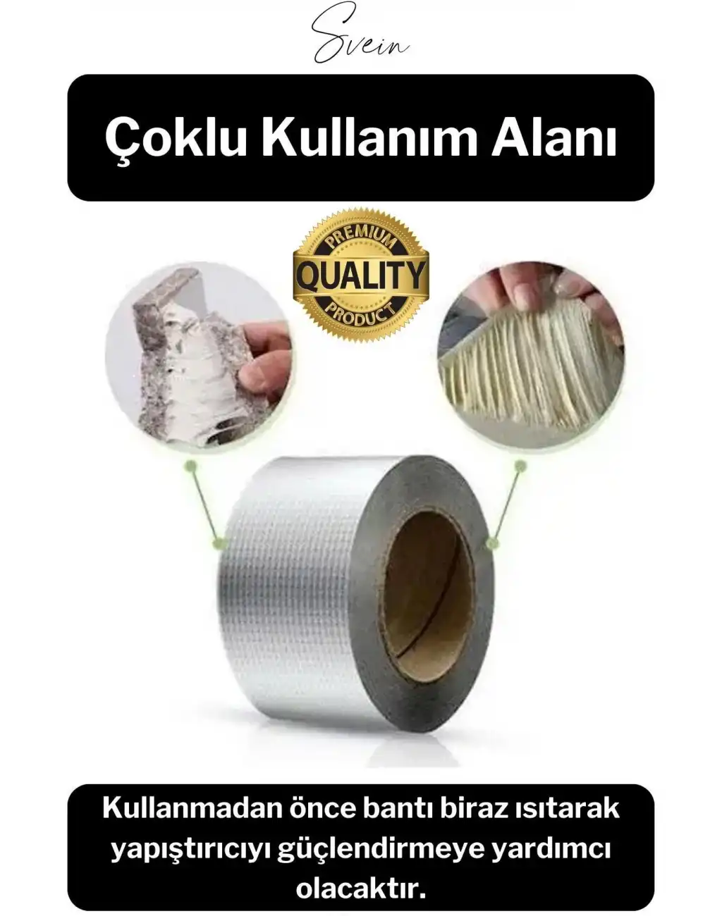 72 mm x 2 mt Su Geçirmez Sızdırmaz Çatı Boru Dayanıklı Çamur Sakız Bant Alüminyum Tamir Bandı