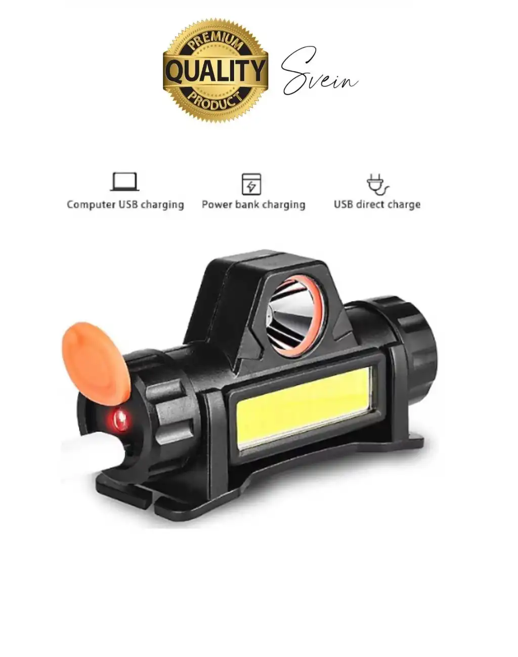 Cata Premium Kamp Yayla Köy Kafa Lambası Ledli Şarjlı Tamir Baş Feneri Madenci Işıklı Başlık Aparatı Mir