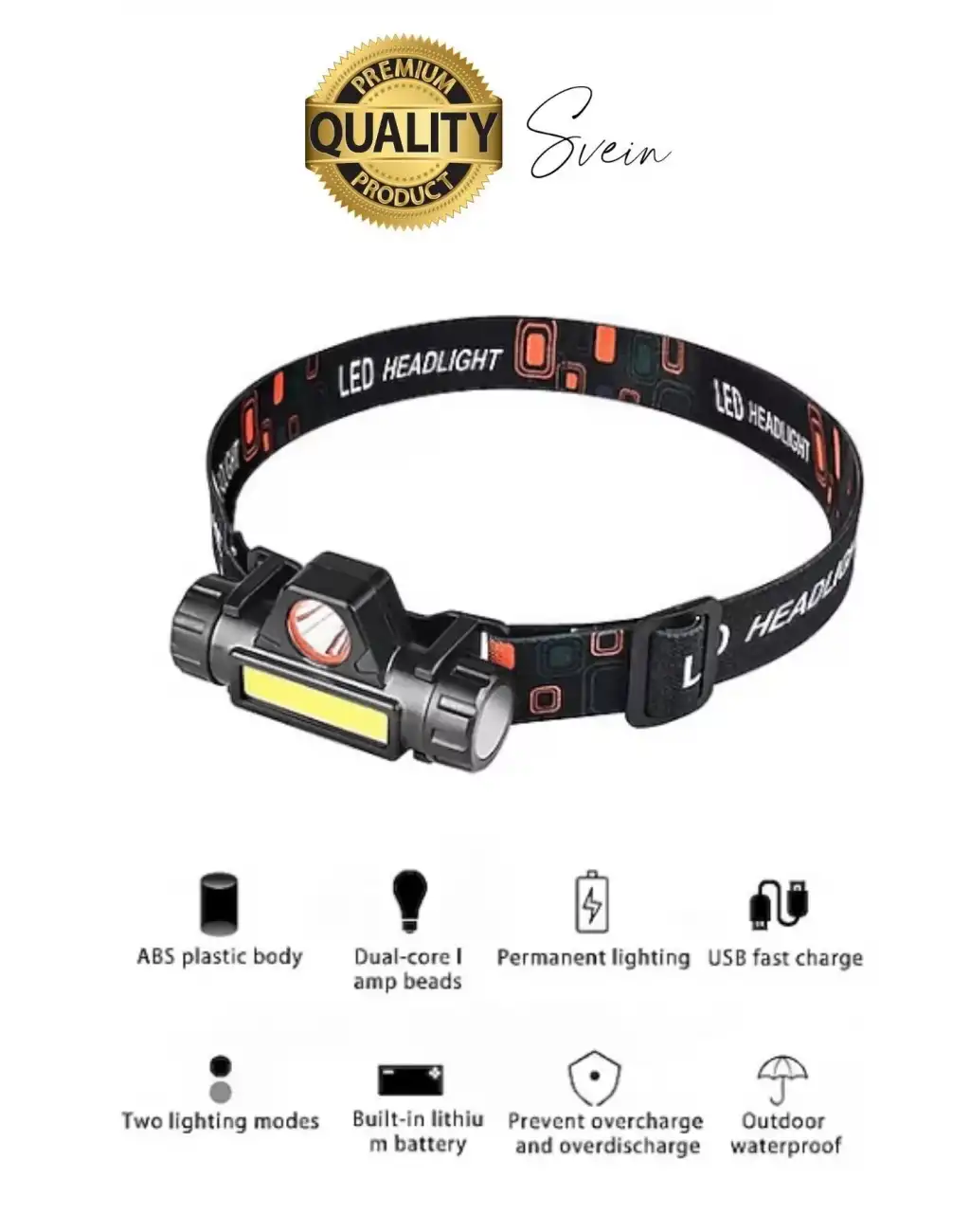 Cata Premium Kamp Yayla Köy Kafa Lambası Ledli Şarjlı Tamir Baş Feneri Madenci Işıklı Başlık Aparatı Mir