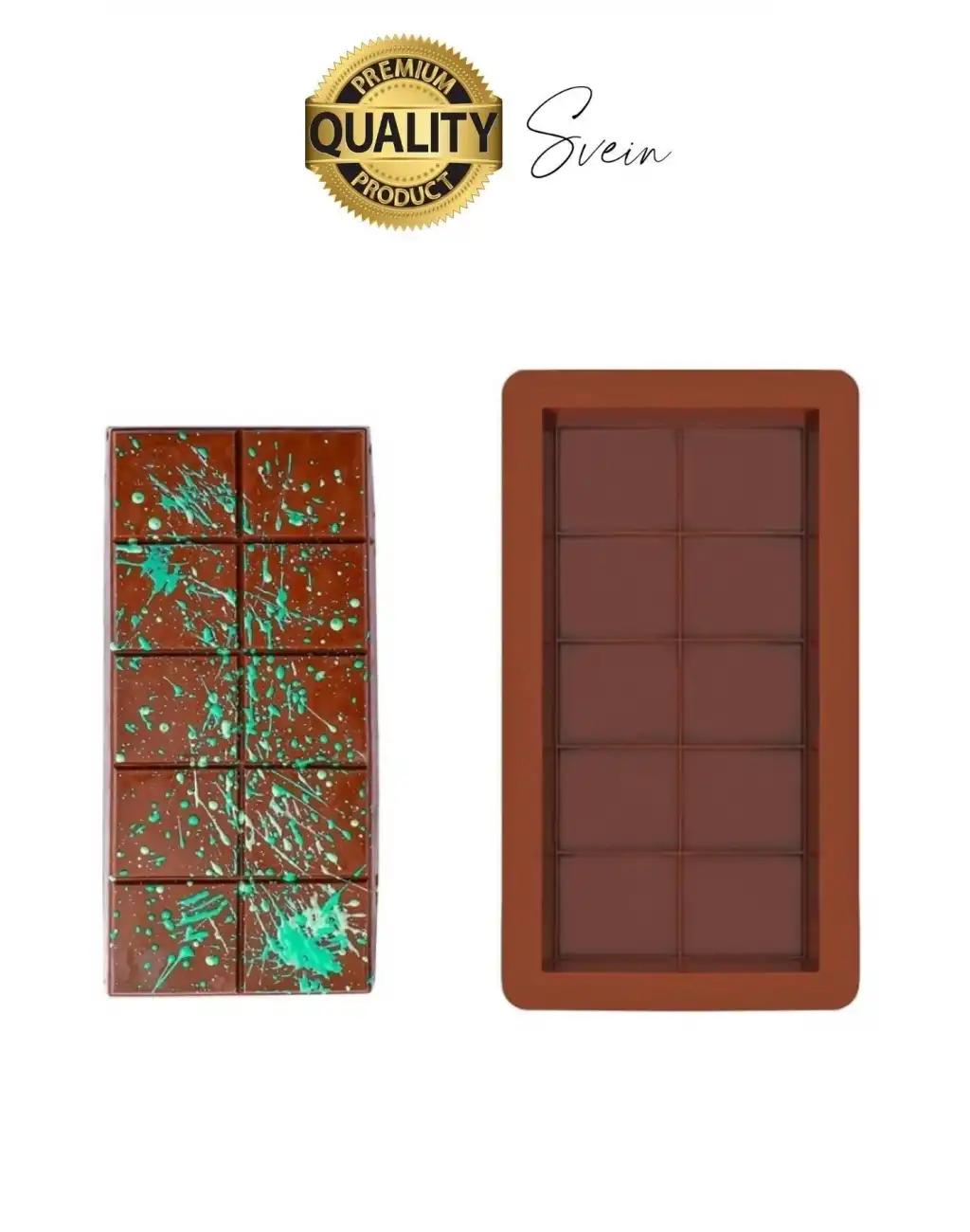 10 Bölmeli Dubai Çikolatası Kalıbı Silikon Bpa Free Kek Yapma Yıkanabilir Isıya Dayanıklı Esnek