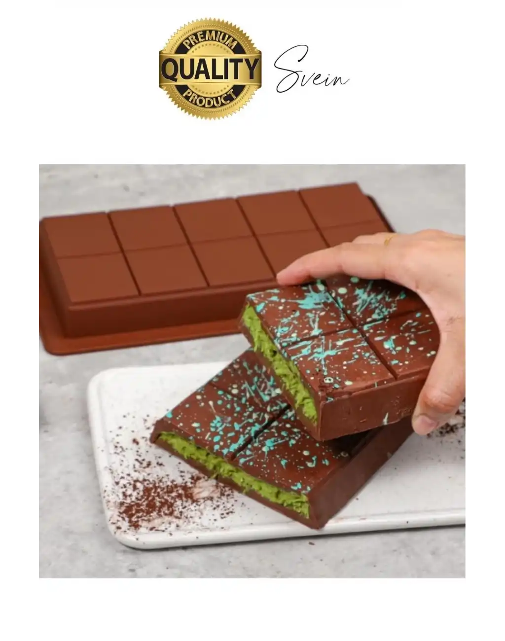 10 Bölmeli Dubai Çikolatası Kalıbı Silikon Bpa Free Kek Yapma Yıkanabilir Isıya Dayanıklı Esnek