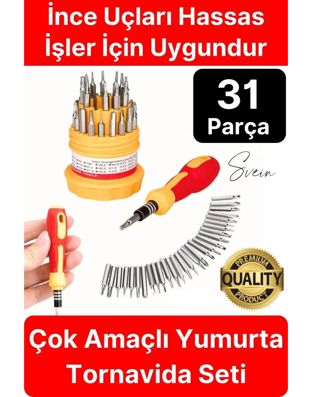 Premium 31 Parça Yumurta Tornavida Bits Uç Seti Telefon Tamir Saat Elektronik Farklı Metal Başlık