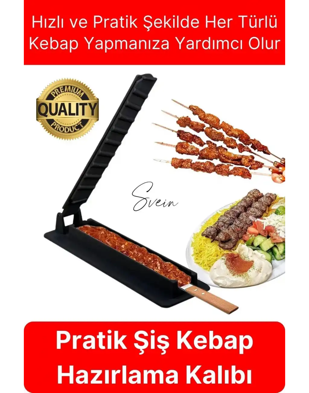 Pratik Kolay Hızlı Adana Urfa Şiş Kebap Yapma Kalıbı Kebapmatik Makinesi Et Hazırlama Aparatı Kutusu