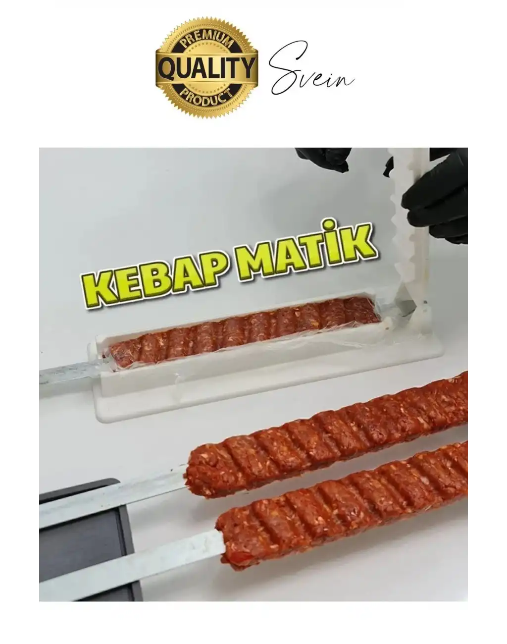 Pratik Kolay Hızlı Adana Urfa Şiş Kebap Yapma Kalıbı Kebapmatik Makinesi Et Hazırlama Aparatı Kutusu