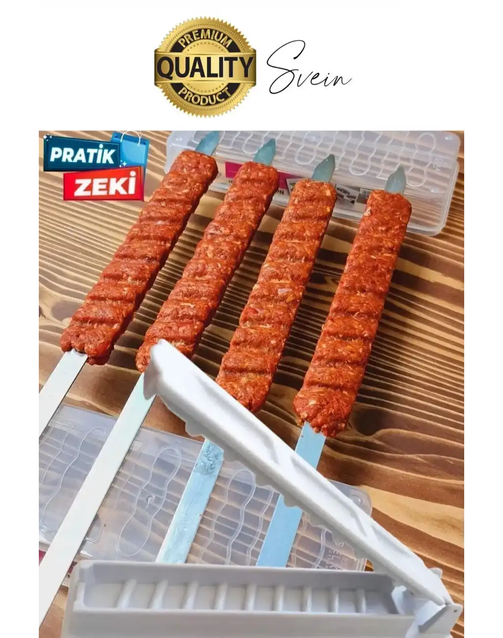 Pratik Kolay Hızlı Adana Urfa Şiş Kebap Yapma Kalıbı Kebapmatik Makinesi Et Hazırlama Aparatı Kutusu