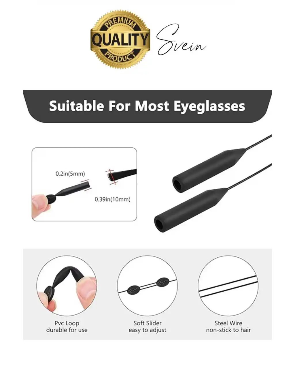 Premium Ayarlanabilir Rahat Kaymaz Çıkmaz Gözlük Arkası Tutucu Askı İpi Zinciri Sporcu Unisex