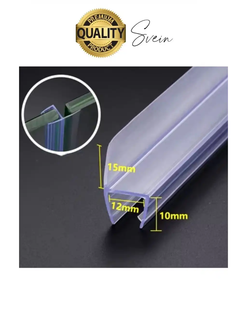 Premium 1.2 cm x 1 mt Cam Silikon Şeffaf Kapı Pencere Kenar Koruyucu Ses Soğuk Geçirmez İzolasyon