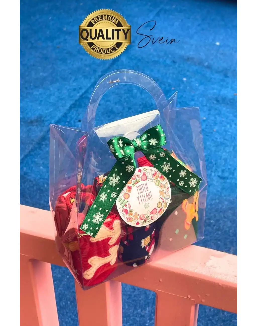 Yılbaşı Hediyesi Yeniyıl Çorap 3 Çift Kutulu Desenli Uzun Renkli Kadın Erkek Unisex Özel Konsept Kış