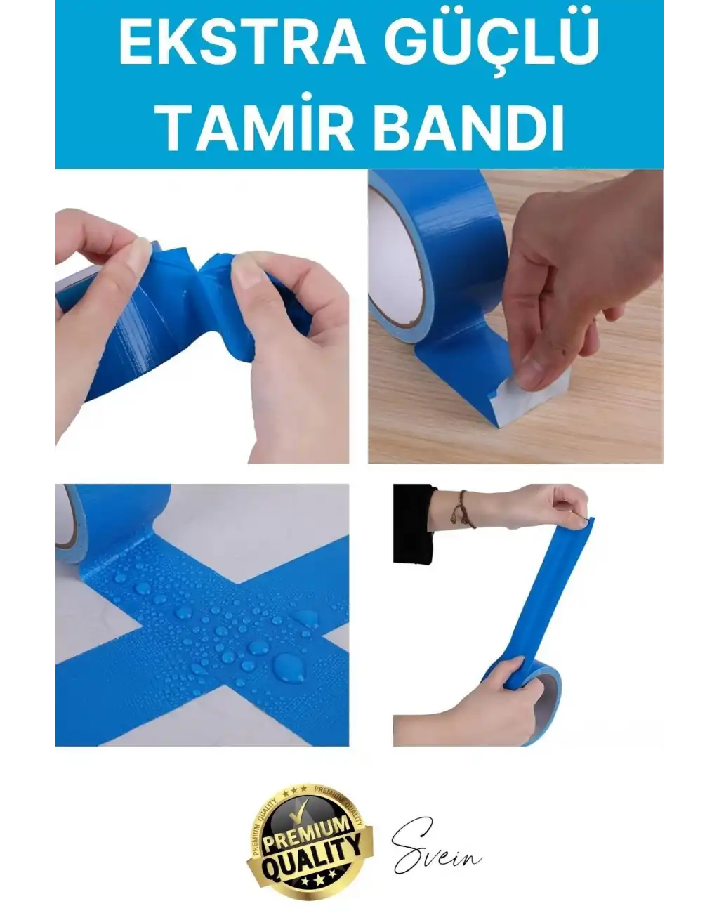 15 Adet 10 mt Mavi Tamir Takviye Kapatıcı Güçlü Onarım Bandı Su Geçirmez Sızdırmaz Dayanıklı Çatlak