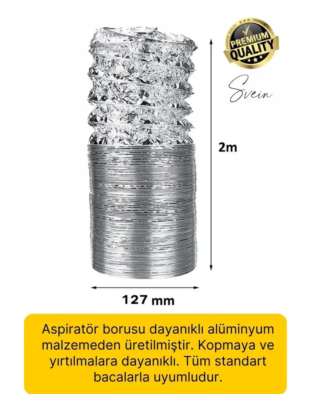 Premium Baca Klapesi Alüminyum Bant Aspiratör Borusu Seti Folyo Yanmaz Sızdırmaz Havalandırma Mutfak