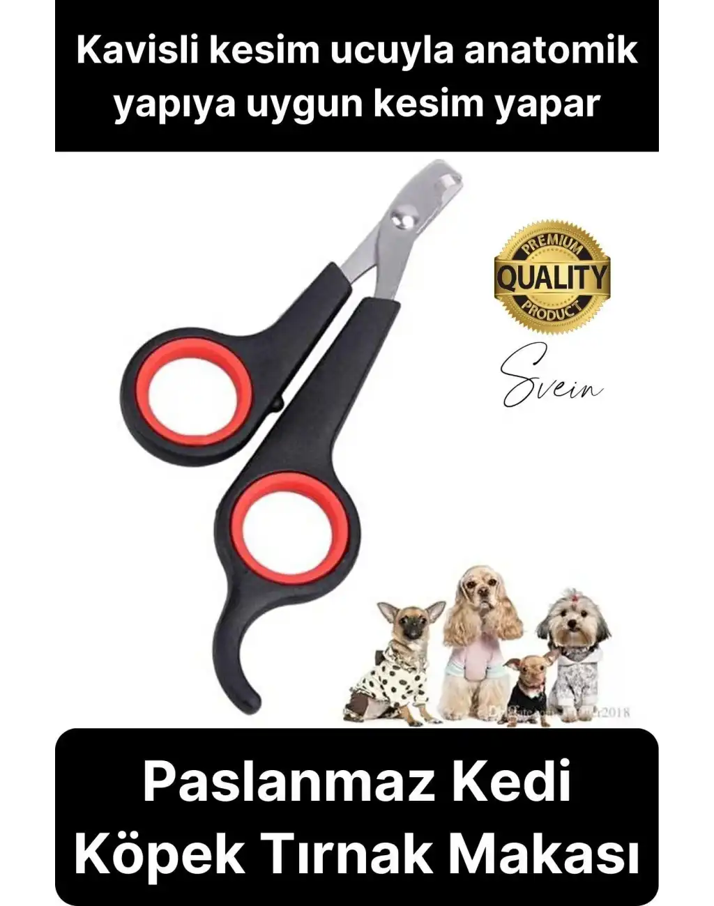 Premium Paslanmaz Kedi Köpek Tırnak Makası Küçük Boy Evcil Hayvan Bakım Kaymaz Saplı Düzeltici Pençe