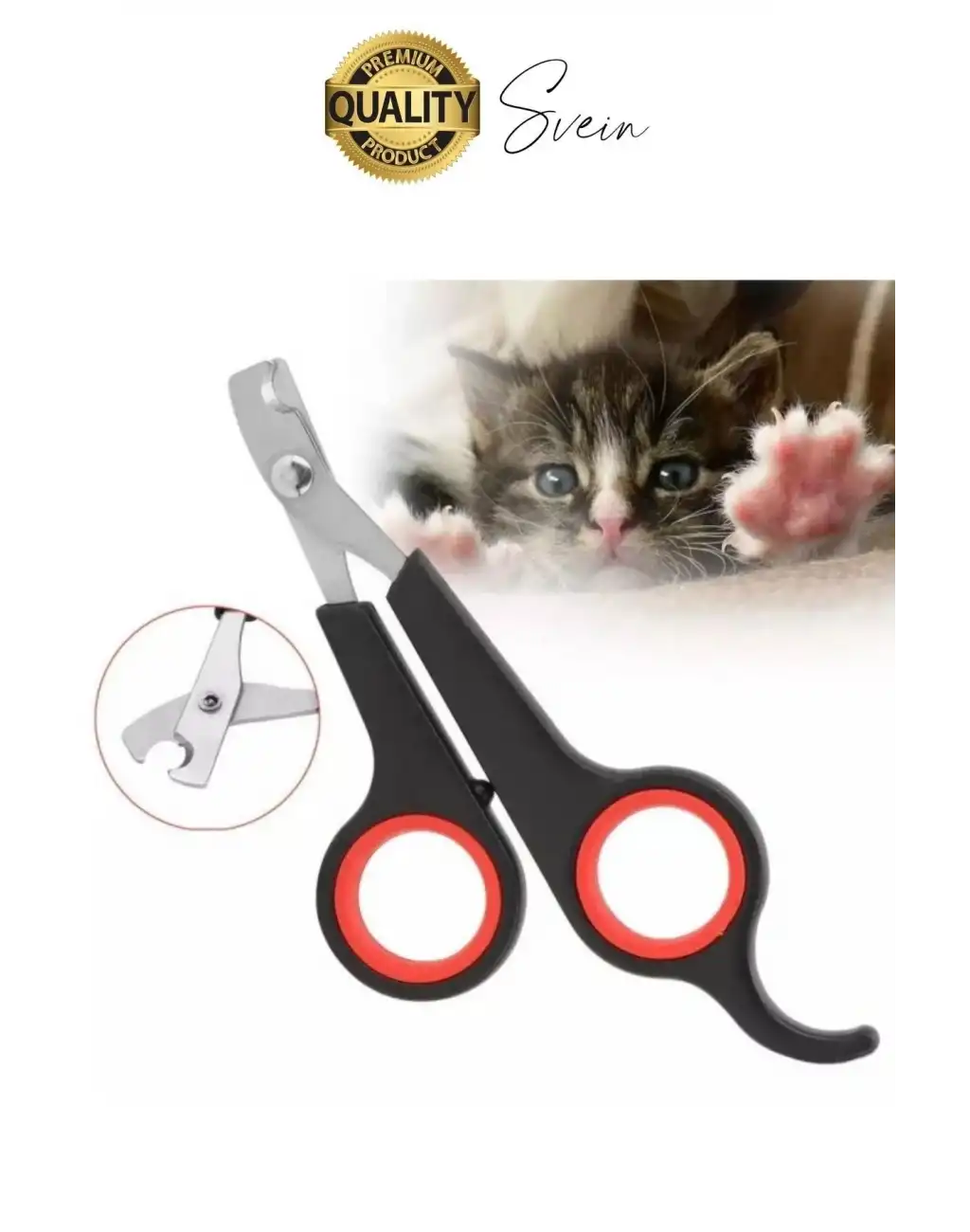 Premium Paslanmaz Kedi Köpek Tırnak Makası Küçük Boy Evcil Hayvan Bakım Kaymaz Saplı Düzeltici Pençe