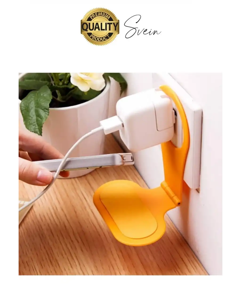 Pratik Priz Telefon Tutucu Şarj Askısı Standı Dekoratif Katlanır Plastik Adaptör Kablo Düzenleyici