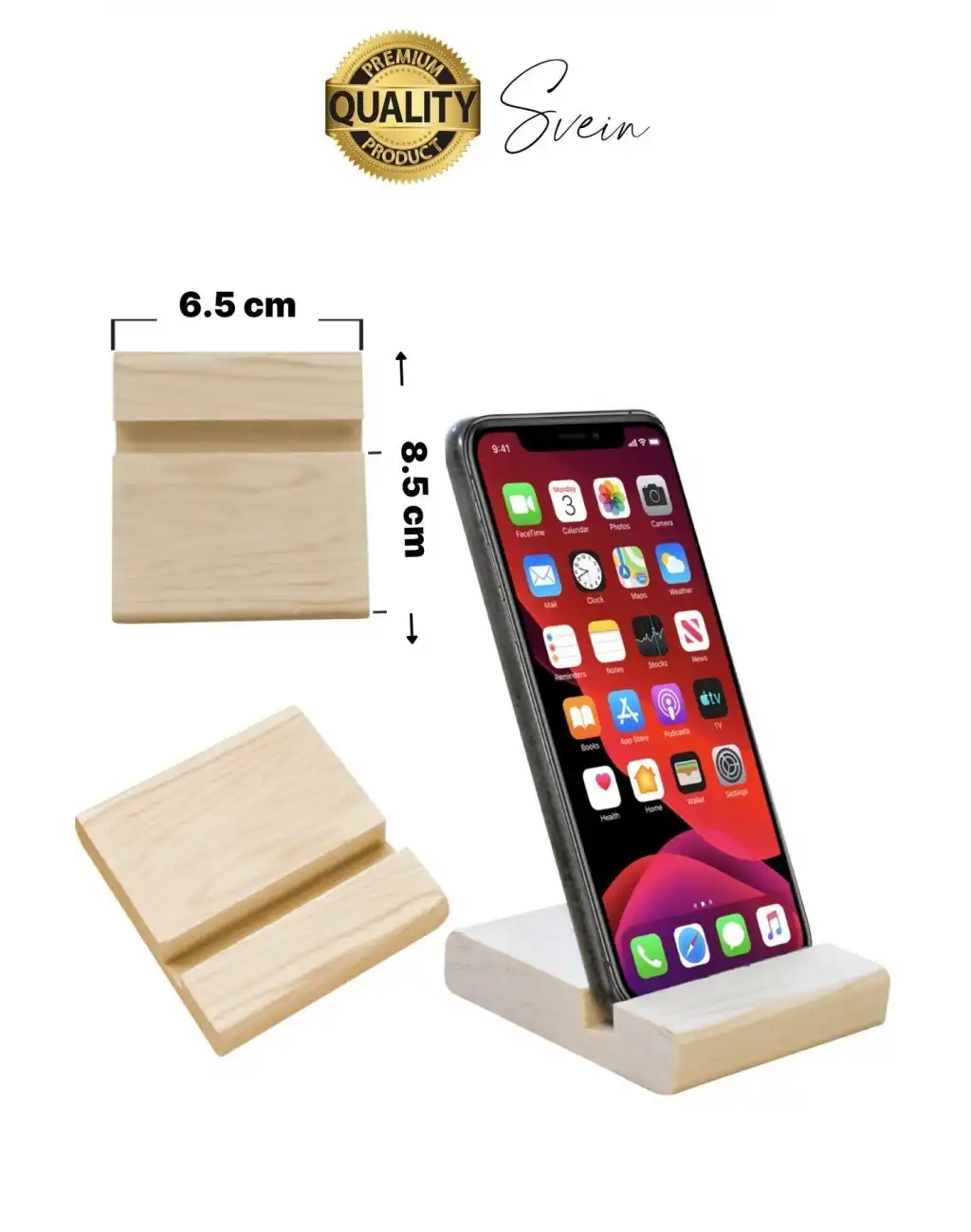 Doğal Masaüstü Ahşap Cep Telefonu ve Tablet Standı Natural Görünüm Şık İphone Android İos Uyumlu