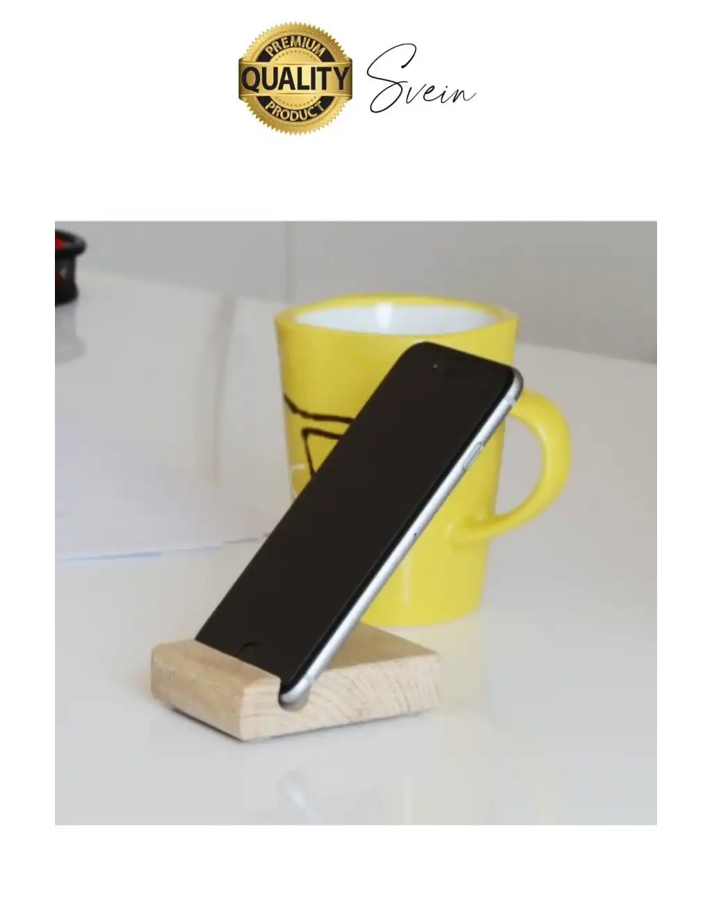 Doğal Masaüstü Ahşap Cep Telefonu ve Tablet Standı Natural Görünüm Şık İphone Android İos Uyumlu