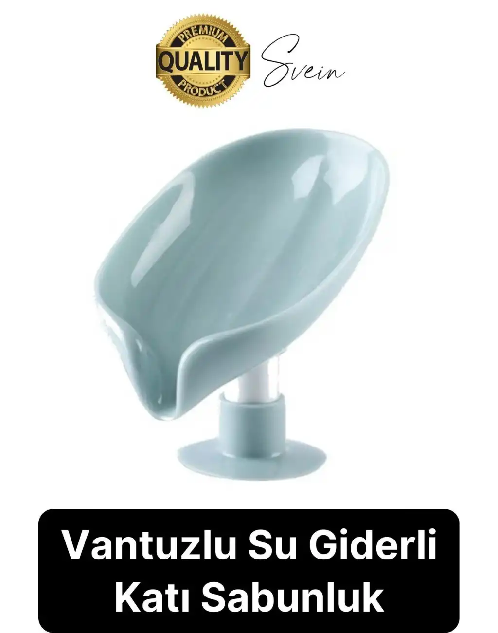 Vantuzlu Su Tutmaz Giderli Katı Sabunluk Süngerlik Tezgah Üstü Pratik Dekoratif Şık Tutunabilen