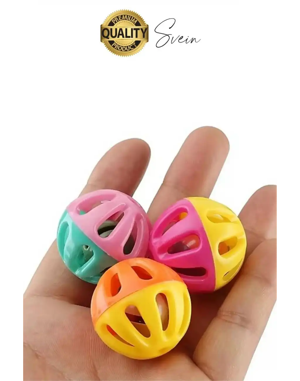 Hareketli 3.5 cm Çıngıraklı Kedi Köpek Evcil Hayvan Oyun Topu Plastik Zil Oyuncağı Eğitici