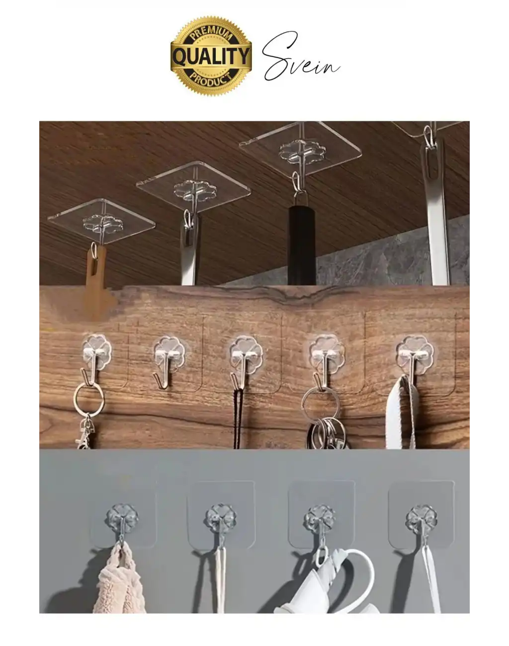 Özel Üretim 5 Adet Kendinden Yapışkanlı Askı Şeffaf Güçlü Anahtar Kapı Duvar Metal Kanca Çok Amaçlı