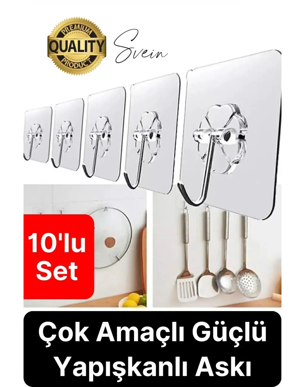 Özel Üretim 10 Adet Kendinden Yapışkanlı Askı Şeffaf Güçlü Anahtar Kapı Duvar Metal Kanca Çok Amaçlı