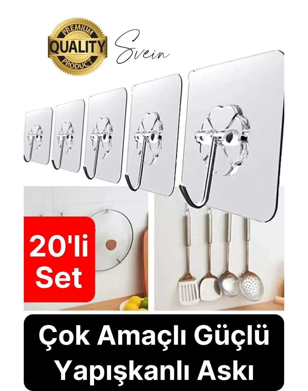 Özel Üretim 20 Adet Kendinden Yapışkanlı Askı Şeffaf Güçlü Anahtar Kapı Duvar Metal Kanca Çok Amaçlı
