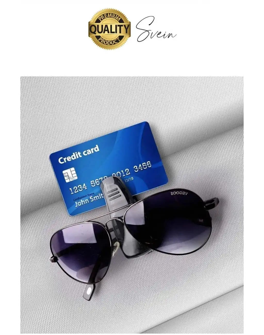 Araba Gözlük Tutacağı Klips Güneş Gözlüğü Tutucu Mandallı Araç İçi Siyah Kartvizitlik Düşmez Kaymaz