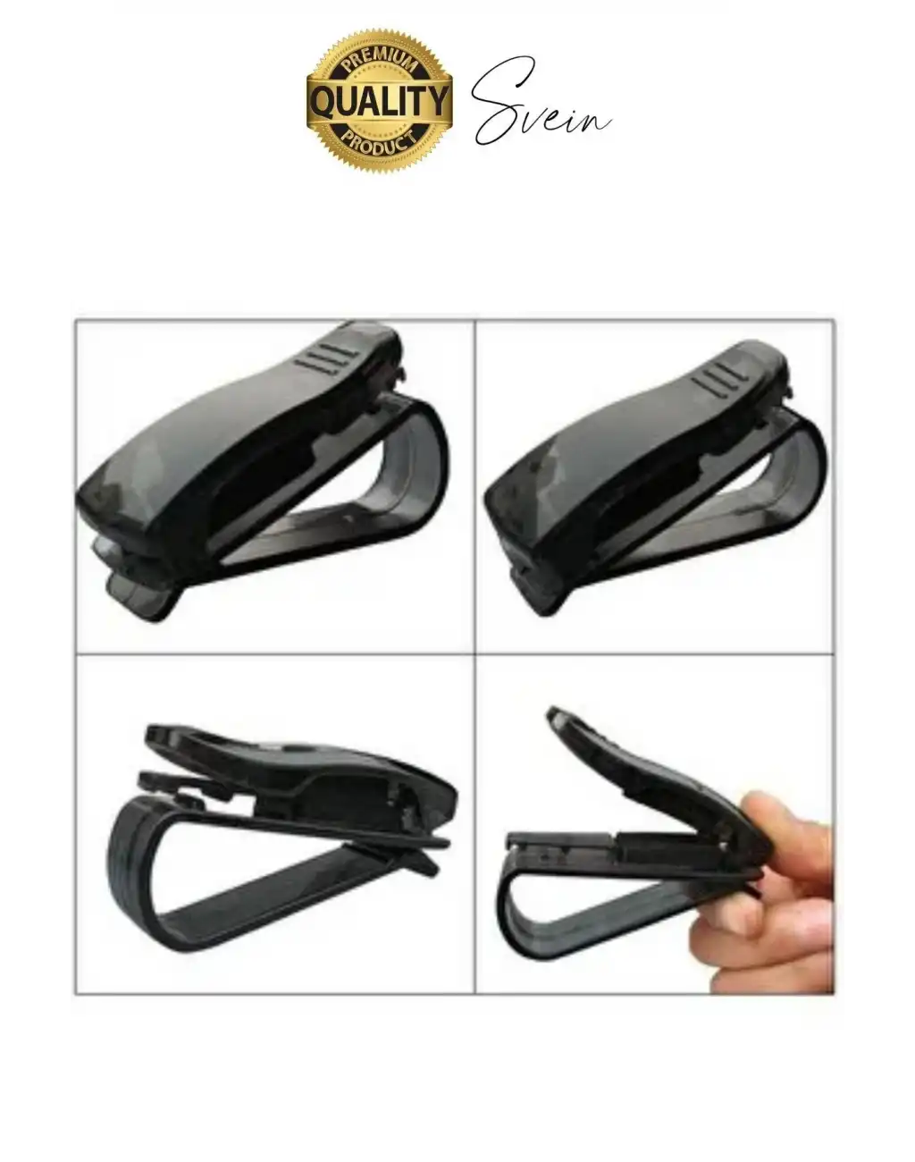 Araba Gözlük Tutacağı Klips Güneş Gözlüğü Tutucu Mandallı Araç İçi Siyah Kartvizitlik Düşmez Kaymaz