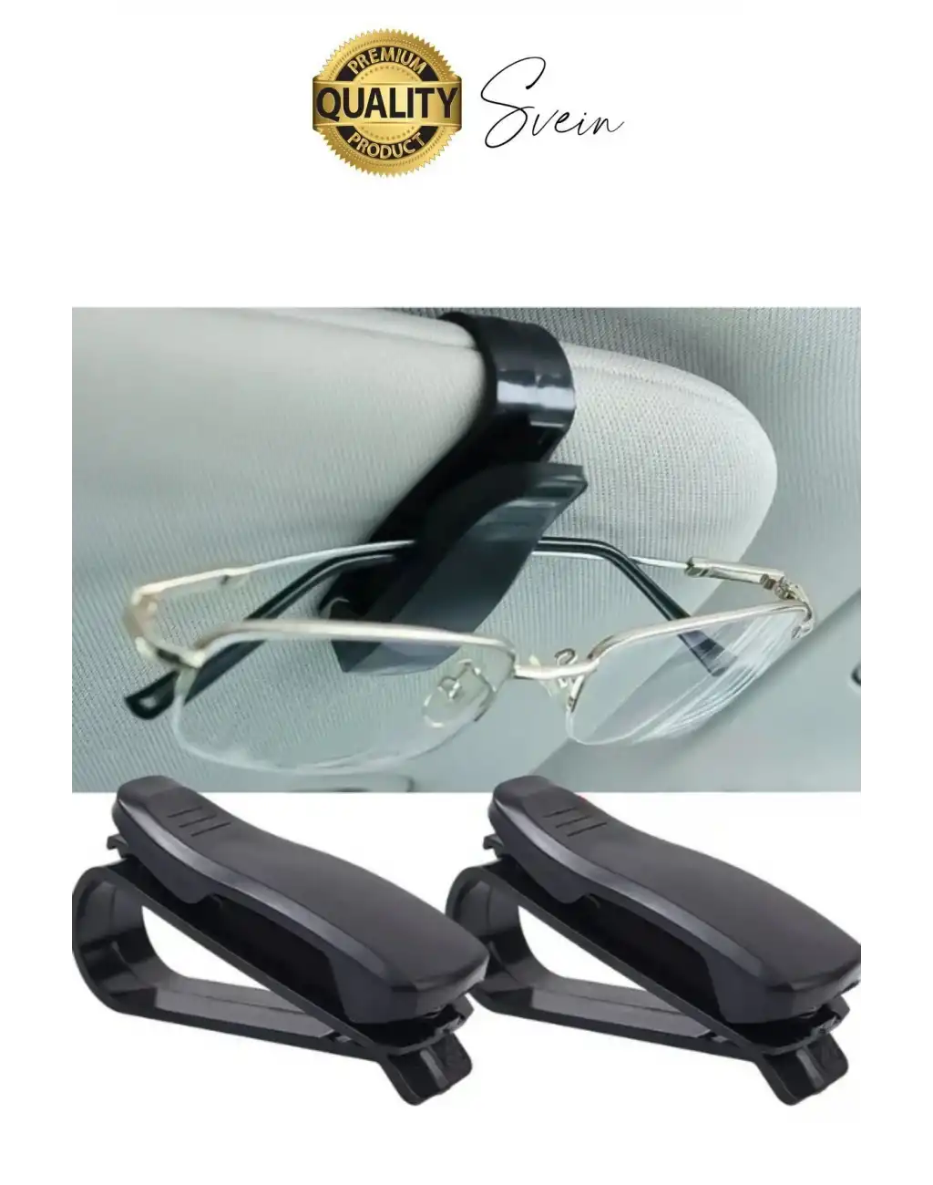 Araba Gözlük Tutacağı Klips Güneş Gözlüğü Tutucu Mandallı Araç İçi Siyah Kartvizitlik Düşmez Kaymaz