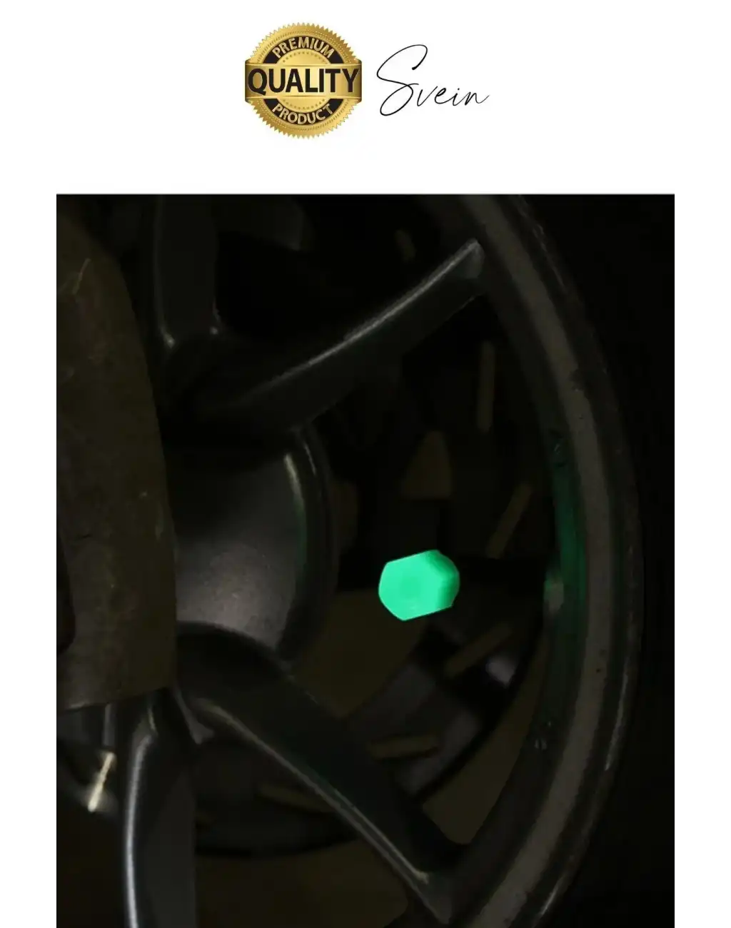 Özel Üretim Yeşil Fosforlu Sibop Kapağı 4 Set Tüm Araçlarla Uyumlu Gece Parlayan Sibob Jant Tekerlek