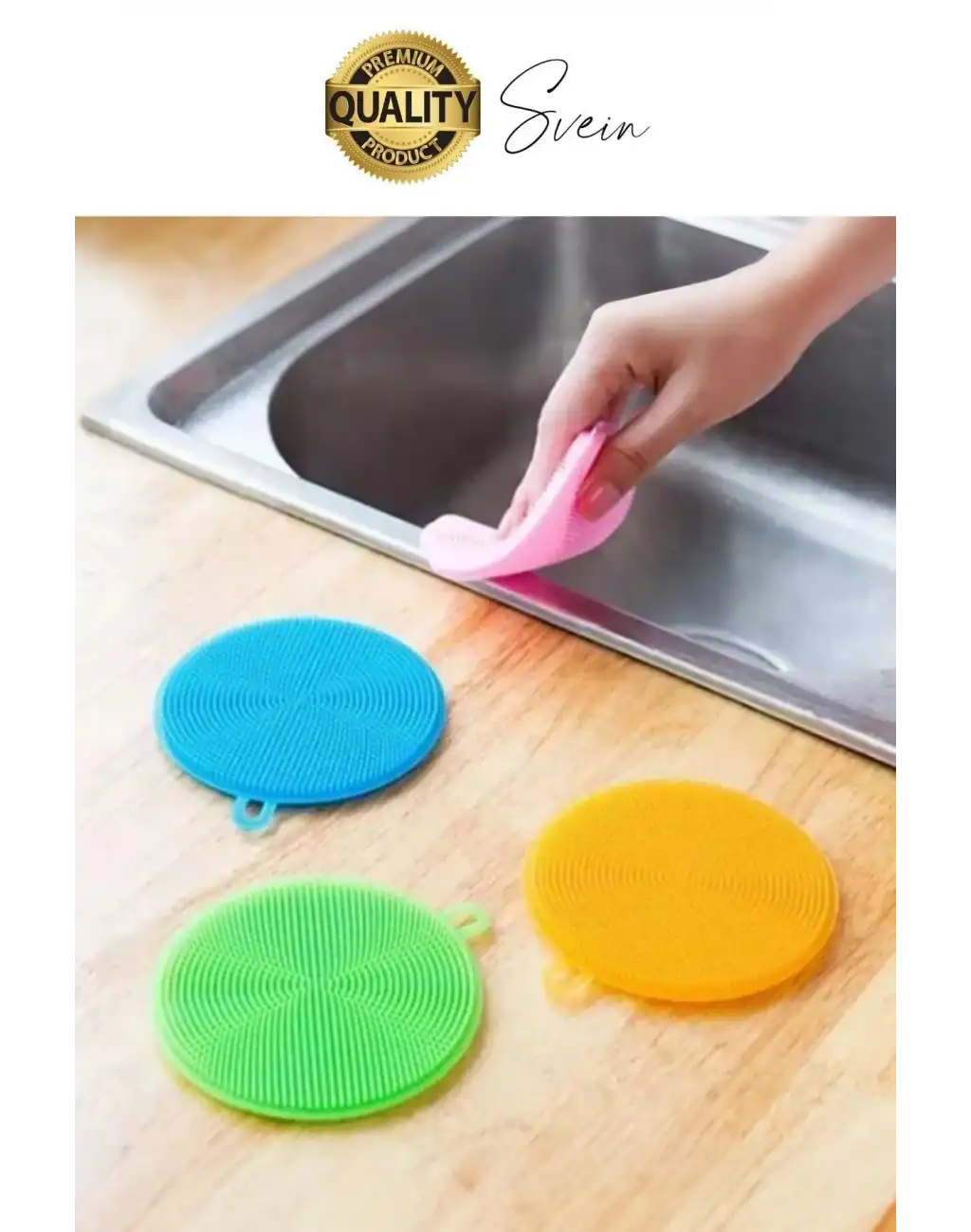 Pratik 2li Tükenmeyen Silikon Bulaşık Yıkama Fırçası Isıya Dayanıklı Su Emici Sünger Yuvarlak