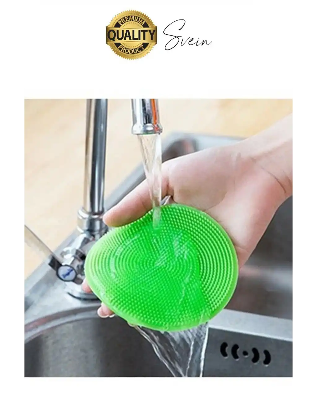 Pratik 2li Tükenmeyen Silikon Bulaşık Yıkama Fırçası Isıya Dayanıklı Su Emici Sünger Yuvarlak