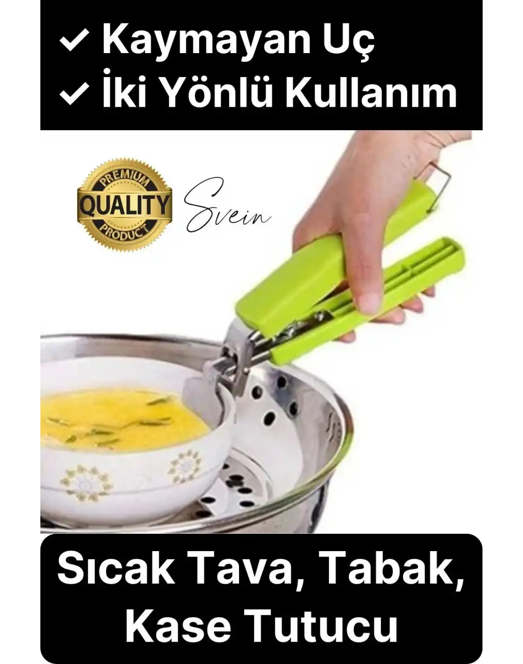 Dayanıklı Sıcak Tabak Tepsi Tava Kase Tutucu Aparat El Yakmaz Ayarlanabilir Tekli Tutma Sapı