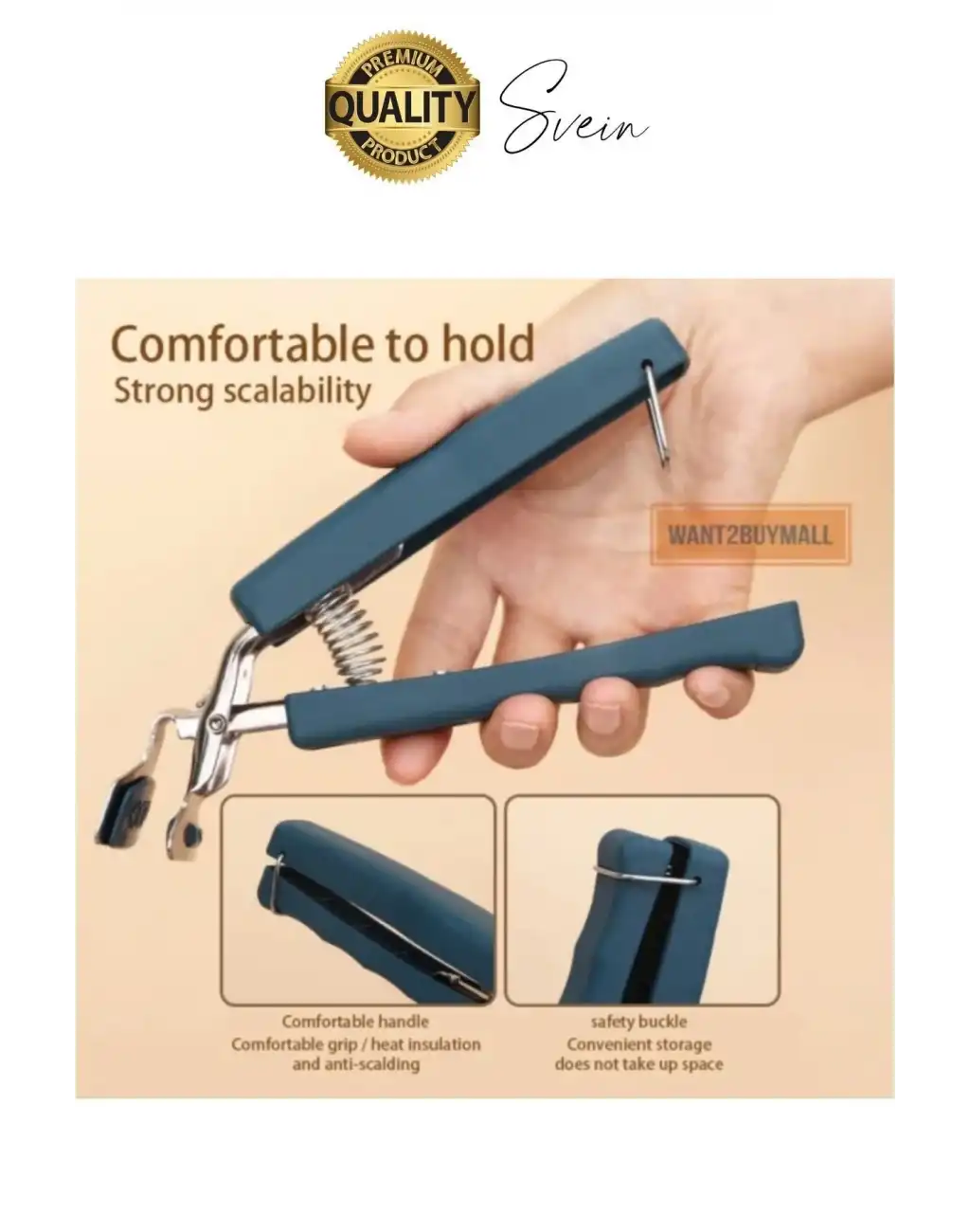 Dayanıklı Sıcak Tabak Tepsi Tava Kase Tutucu Aparat El Yakmaz Ayarlanabilir Tekli Tutma Sapı