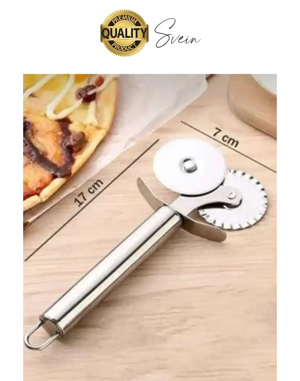 Paslanmaz Yüksek Kaliteli Uzun Ömürlü Çift Taraflı Hamur Pizza Börek Kesme Bıçağı Duvara Asılabilir