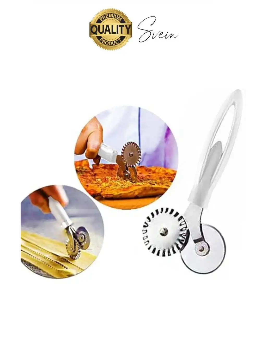 Paslanmaz Yüksek Kaliteli Uzun Ömürlü Çift Taraflı Hamur Pizza Börek Kesme Bıçağı Duvara Asılabilir