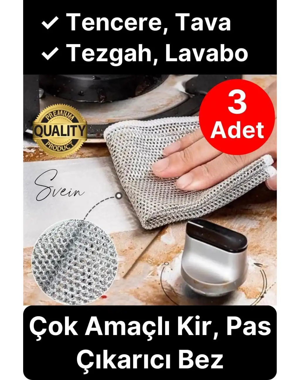 Çok Fonksiyonlu Tencere Tava Ovma Bezi Çizmez Tel Bulaşık Pas Silebilen Kolay Durulama Kopmaz