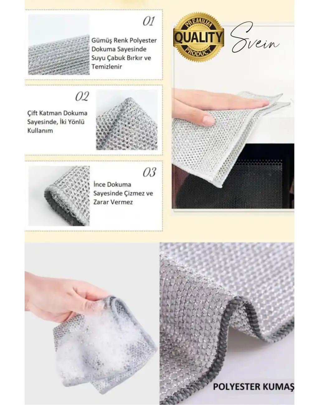 Çok Fonksiyonlu Tencere Tava Ovma Bezi Çizmez Tel Bulaşık Pas Silebilen Kolay Durulama Kopmaz