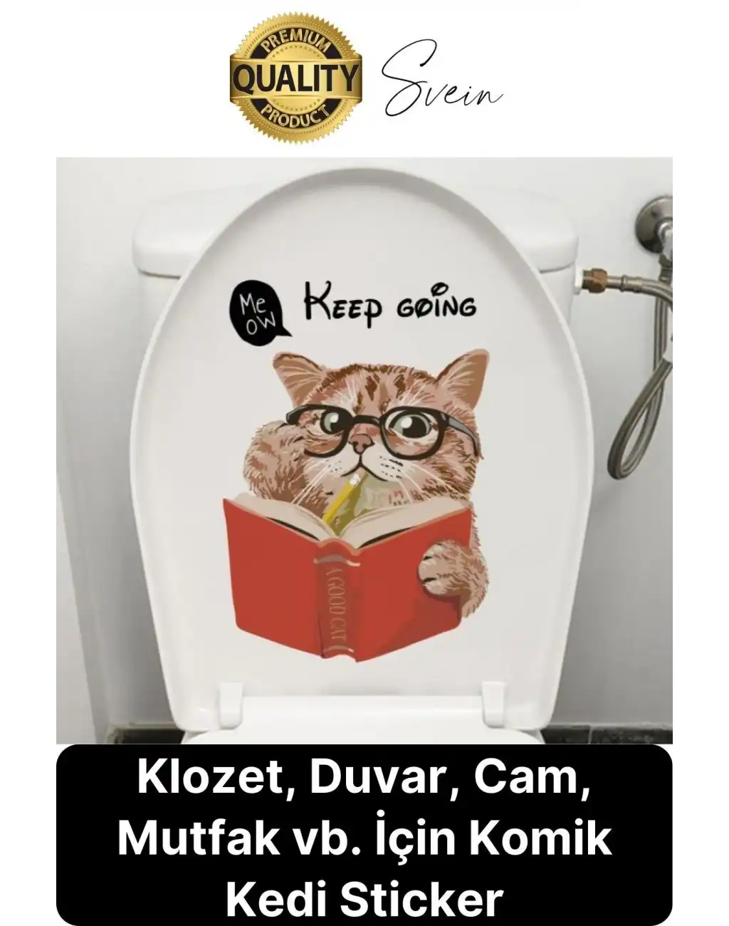 Özel Tasarım WC Klozet İçin Komik Kedi Sticker Tuvalet Banyo Cam Duvar Yapıştırma Etiket Dekoratif