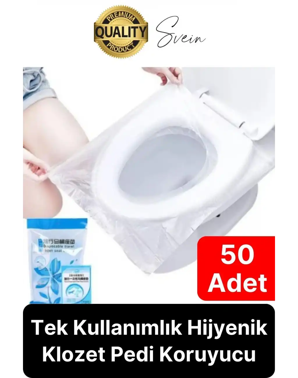 50 Adet Pratik Hijyenik Tek Kullanımlık Klozet Kapağı Pedi Örtüsü Yeni Sezon Koruyucu Kirletmez