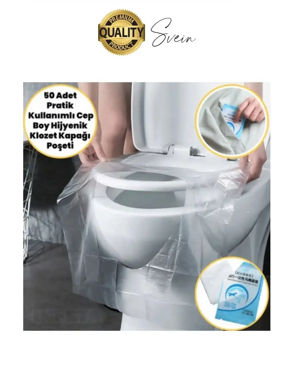 50 Adet Pratik Hijyenik Tek Kullanımlık Klozet Kapağı Pedi Örtüsü Yeni Sezon Koruyucu Kirletmez