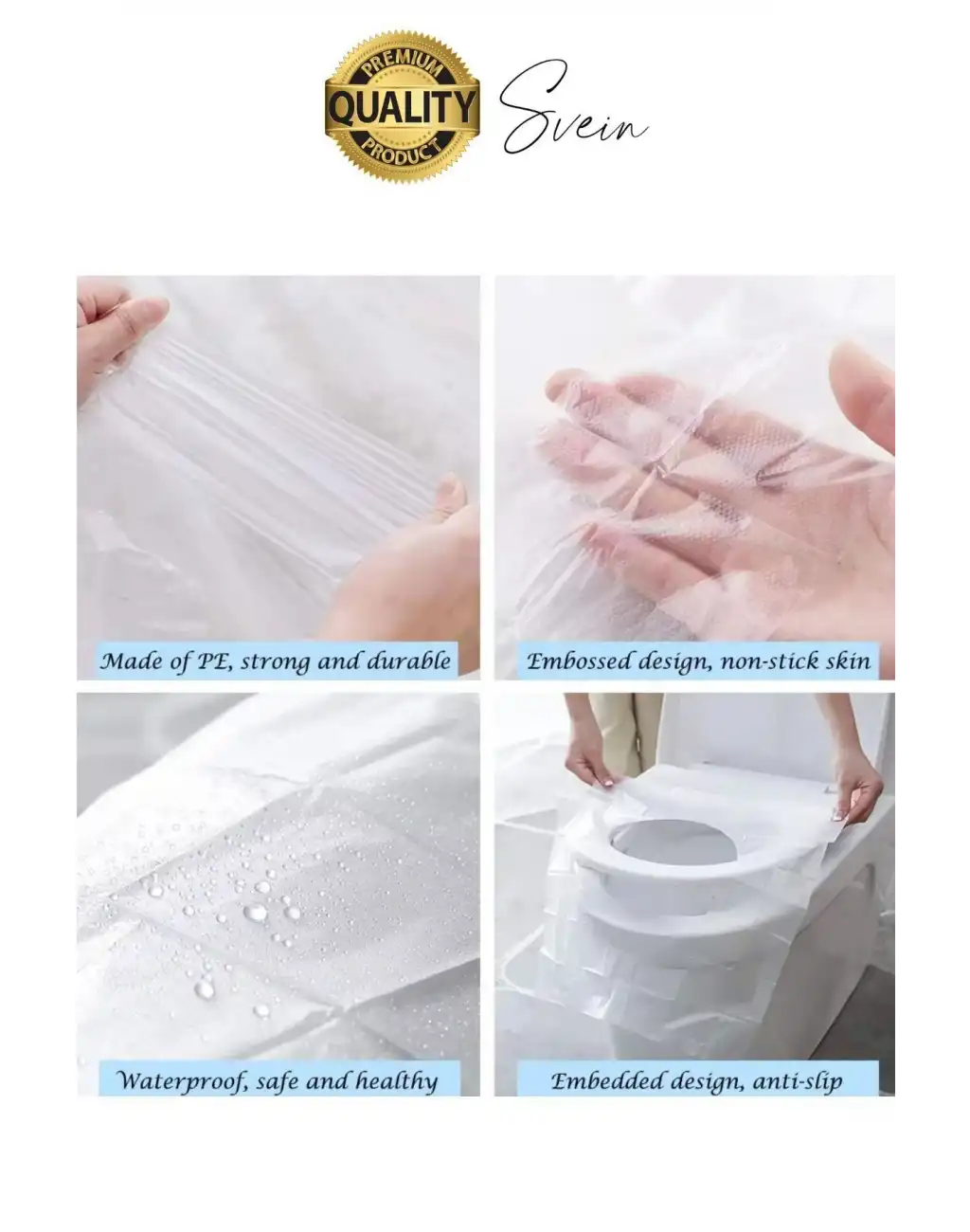 50 Adet Pratik Hijyenik Tek Kullanımlık Klozet Kapağı Pedi Örtüsü Yeni Sezon Koruyucu Kirletmez