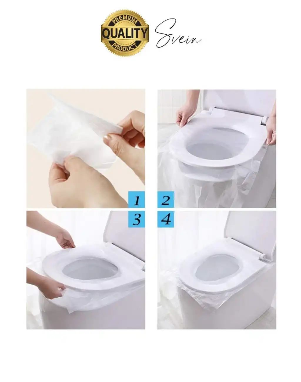 50 Adet Pratik Hijyenik Tek Kullanımlık Klozet Kapağı Pedi Örtüsü Yeni Sezon Koruyucu Kirletmez