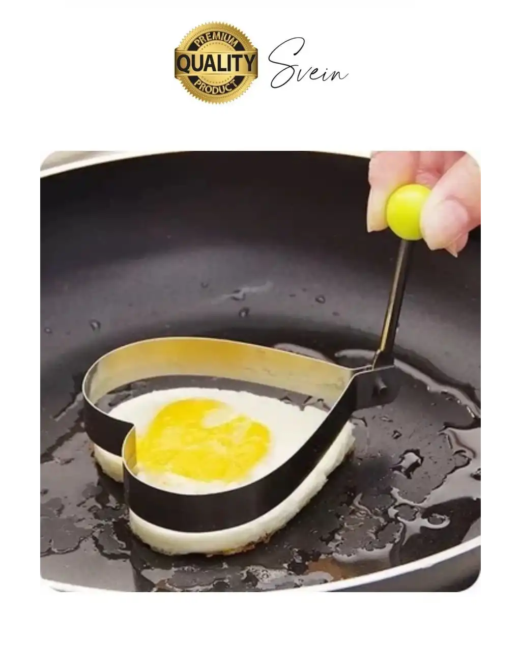 Paslanmaz Metal Kalp Şeklinde Omlet Krep Kalıbı Özel Model Uzun Ömürlü Yanmaz Yapışmaz Portatif