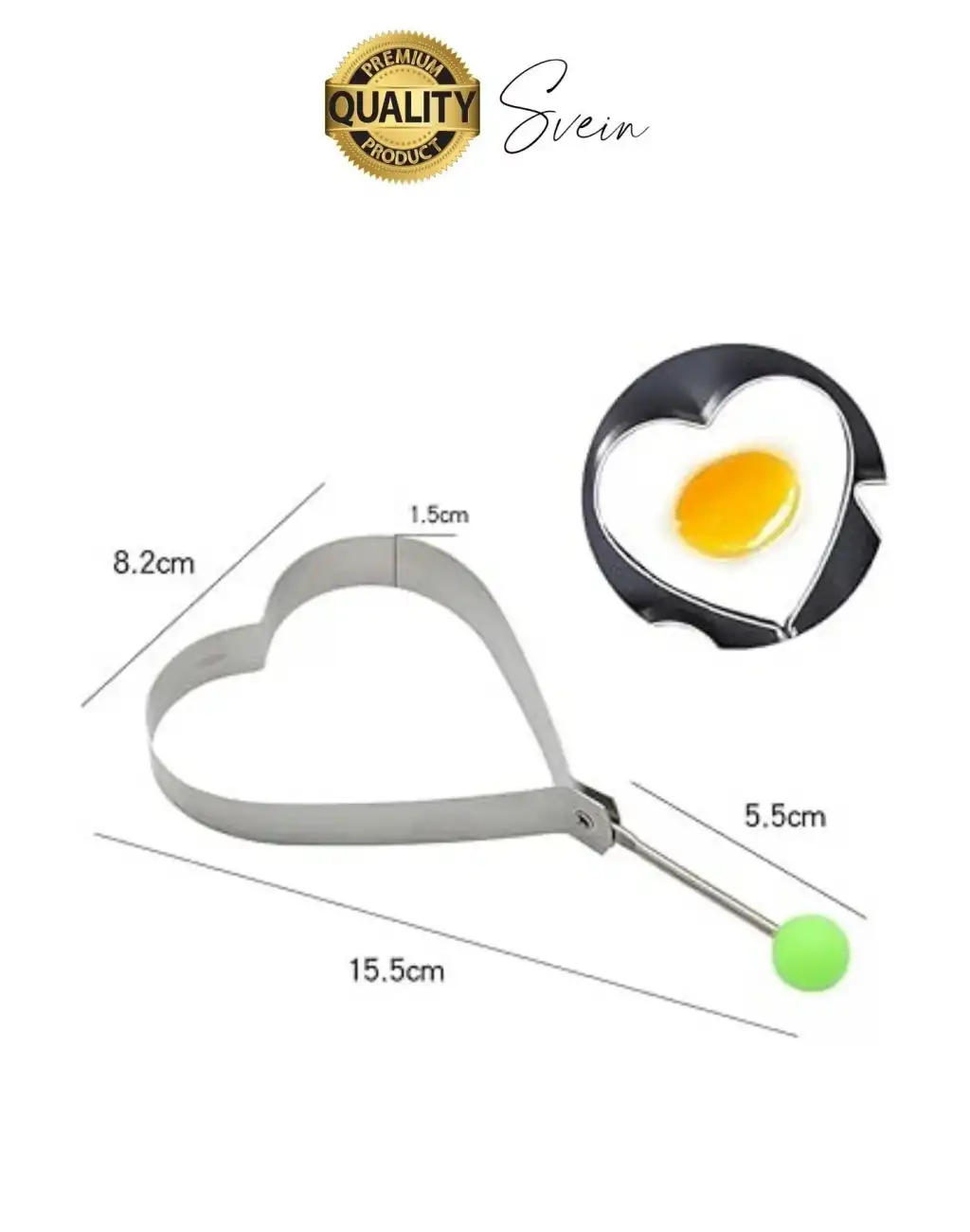 Paslanmaz Metal Kalp Şeklinde Omlet Krep Kalıbı Özel Model Uzun Ömürlü Yanmaz Yapışmaz Portatif