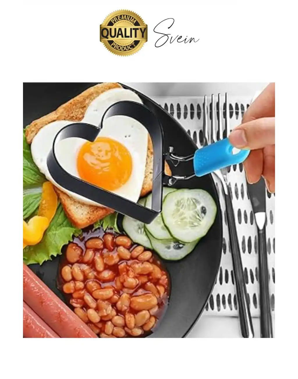 Paslanmaz Metal Kalp Şeklinde Omlet Krep Kalıbı Özel Model Uzun Ömürlü Yanmaz Yapışmaz Portatif