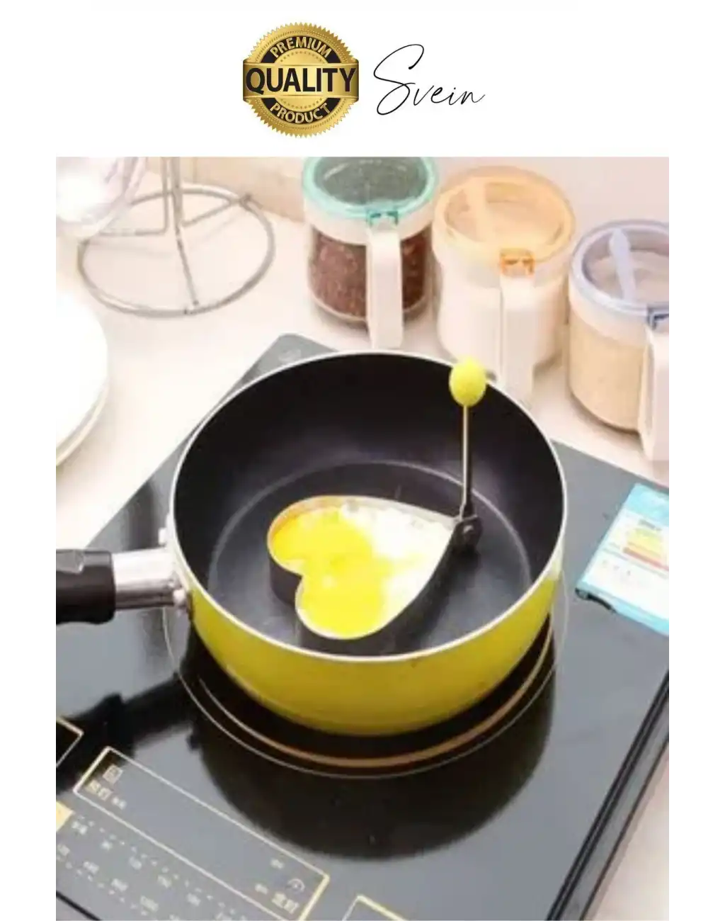 Paslanmaz Metal Kalp Şeklinde Omlet Krep Kalıbı Özel Model Uzun Ömürlü Yanmaz Yapışmaz Portatif