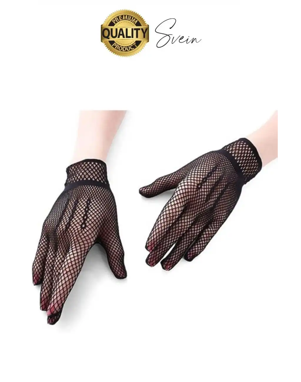 Özel Tasarım Siyah Renkli Likralı File Eldiven Parmaklı Örgü Yetişkin Transparan Yeni Sezon Kısa Boy