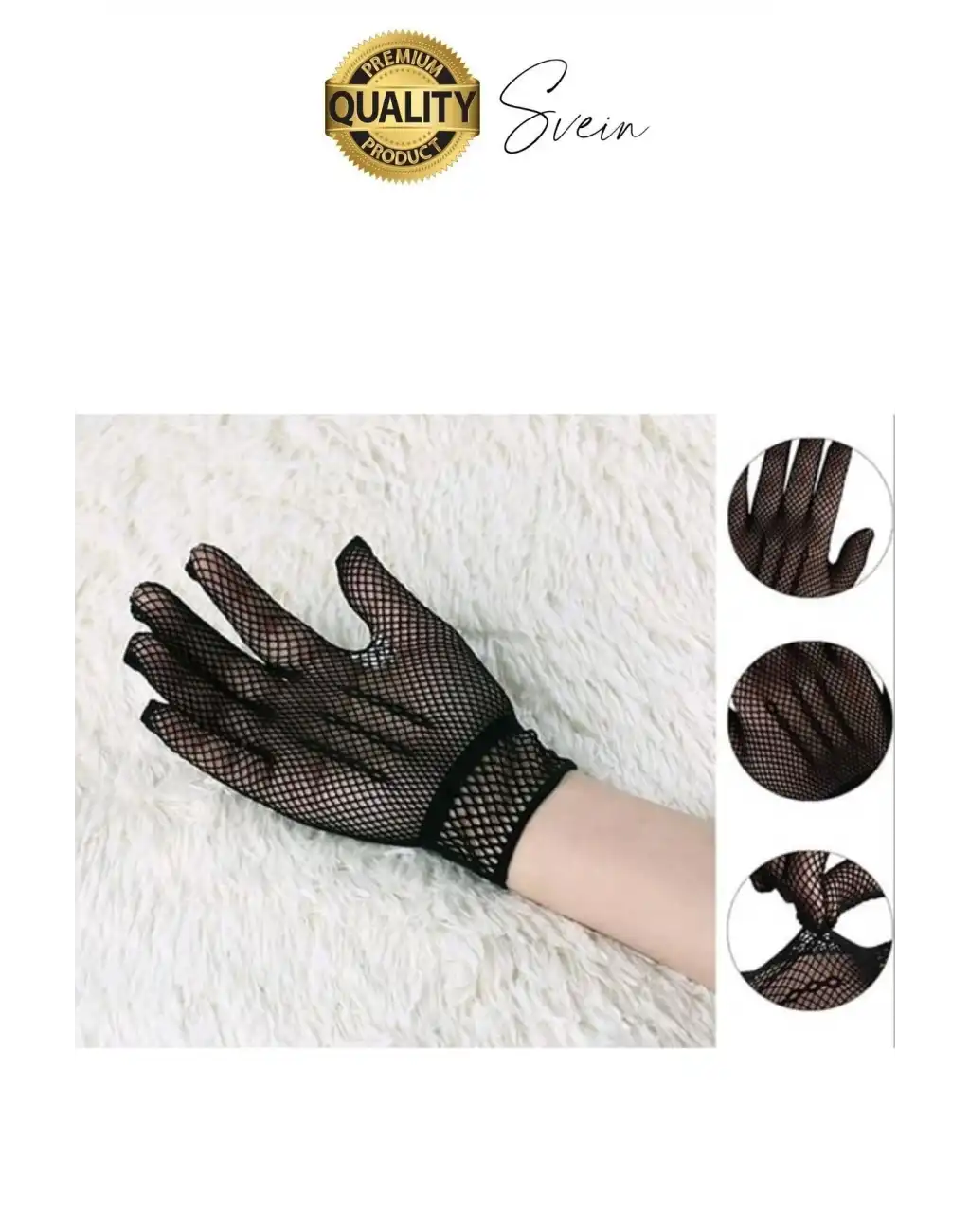 Özel Tasarım Siyah Renkli Likralı File Eldiven Parmaklı Örgü Yetişkin Transparan Yeni Sezon Kısa Boy